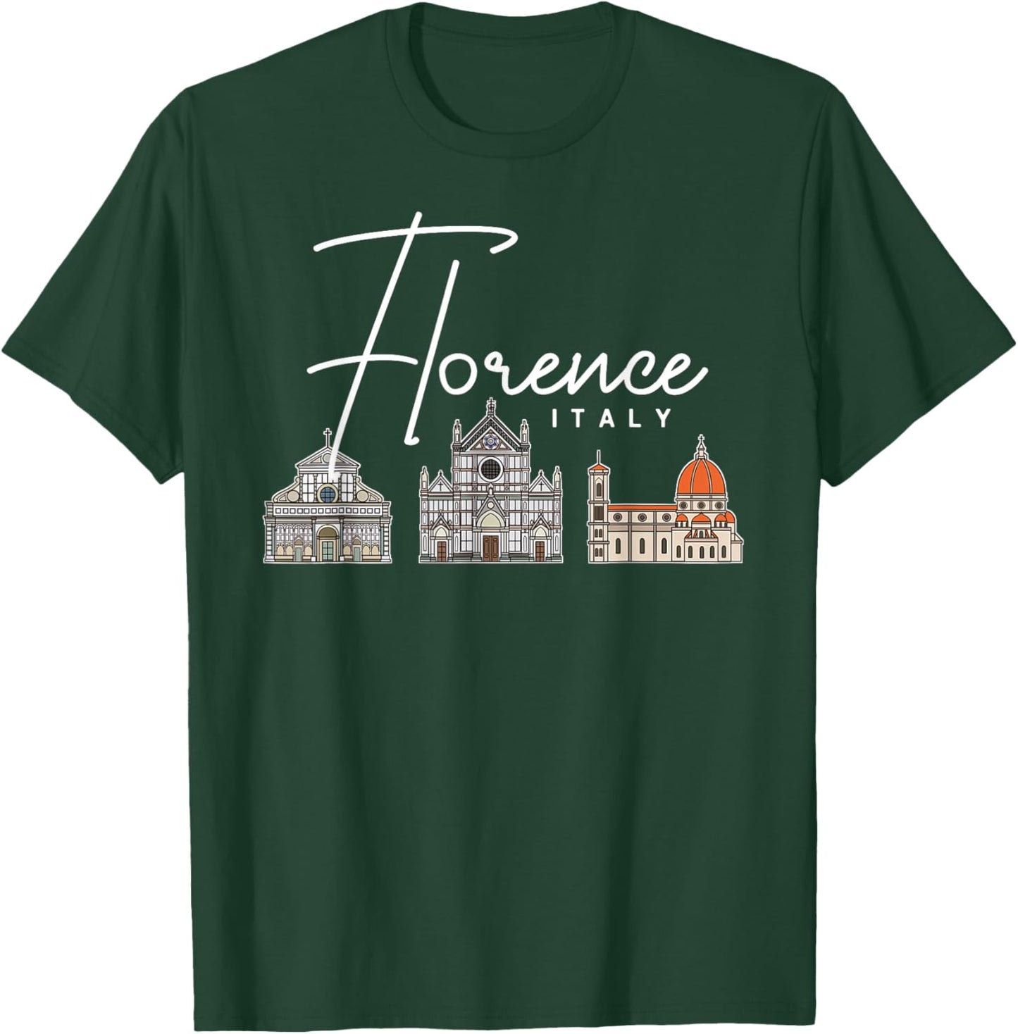 Florence Italy City Skyline Map Travel T-Shirt - T-Shirt | Forest