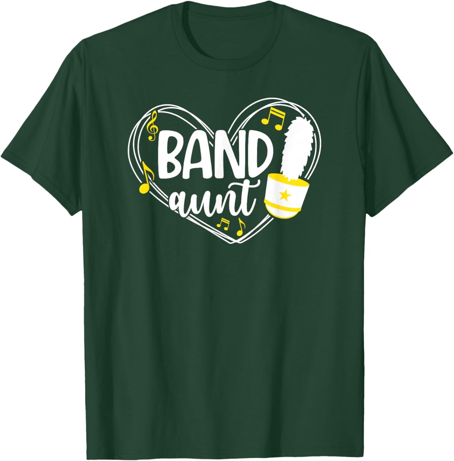 Band Aunt Heart Marching Band Aunt T-Shirt - T-Shirt | Forest