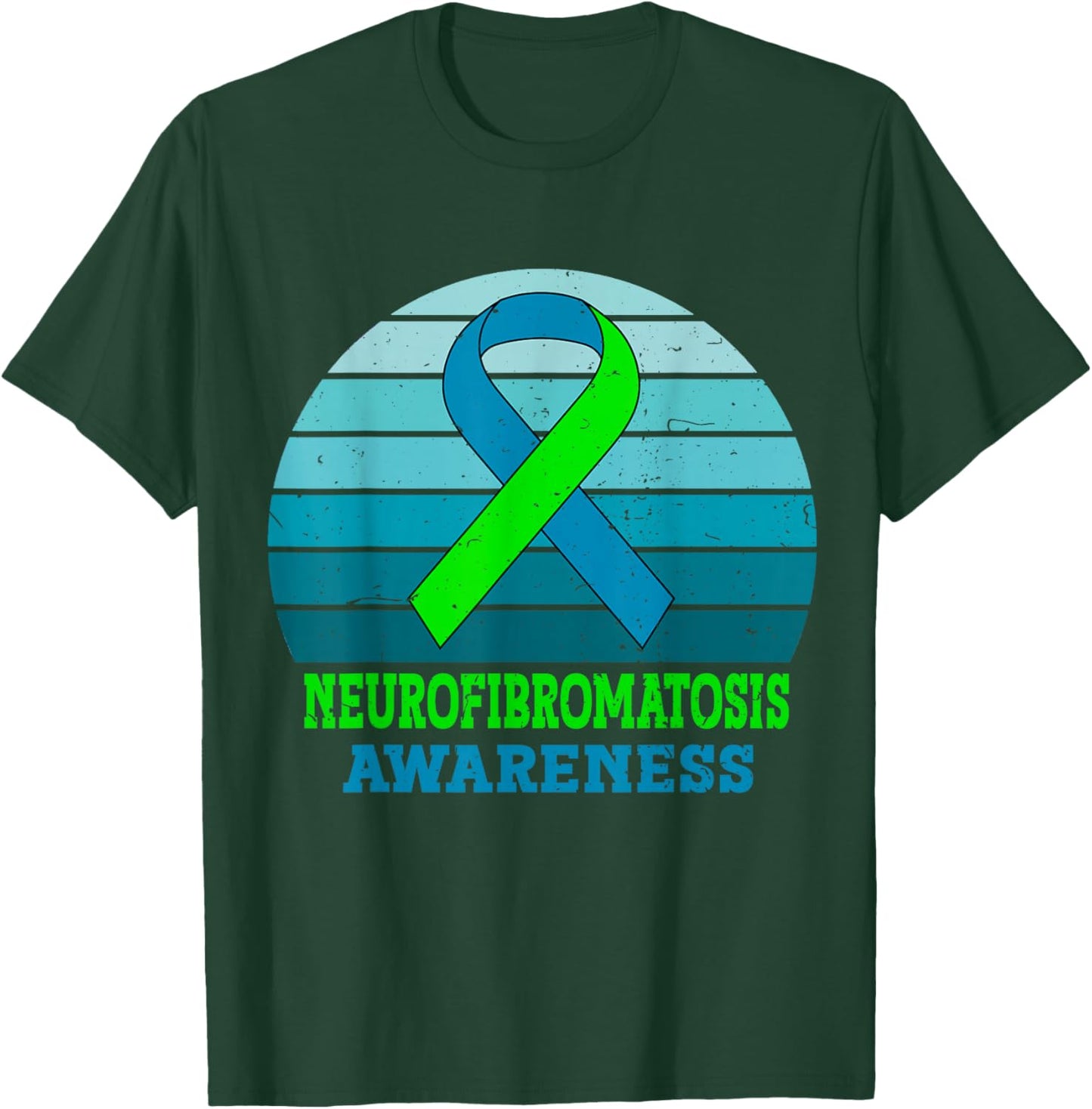 Green Ribbon NF1 Neurofibromatosis Awareness Vintage NF T-Shirt - T-Shirt | Forest