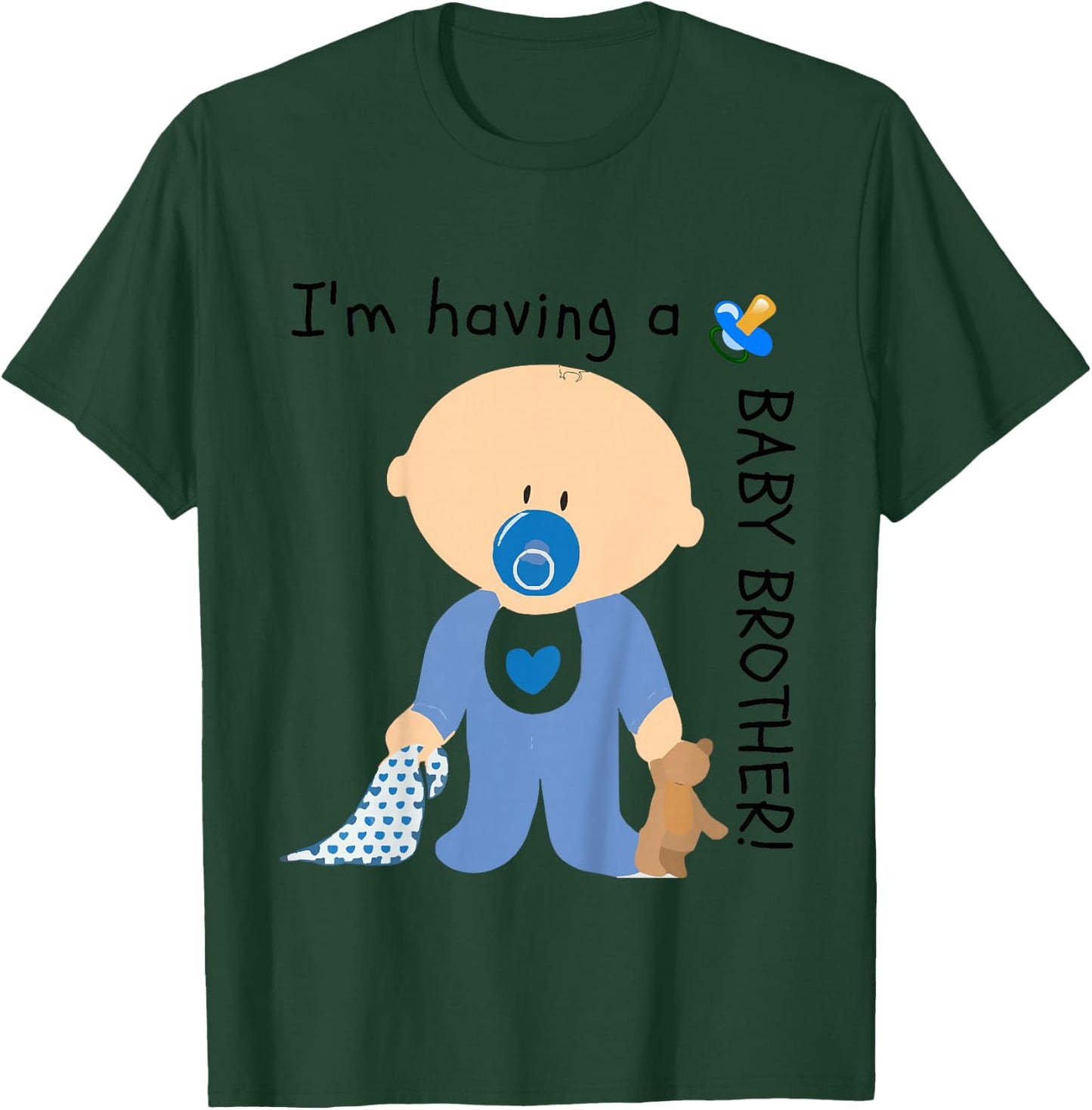 Kids Baby Brother Sibling Pregnancy Gender Reveal Announcement T-Shirt - T-Shirt | Forest