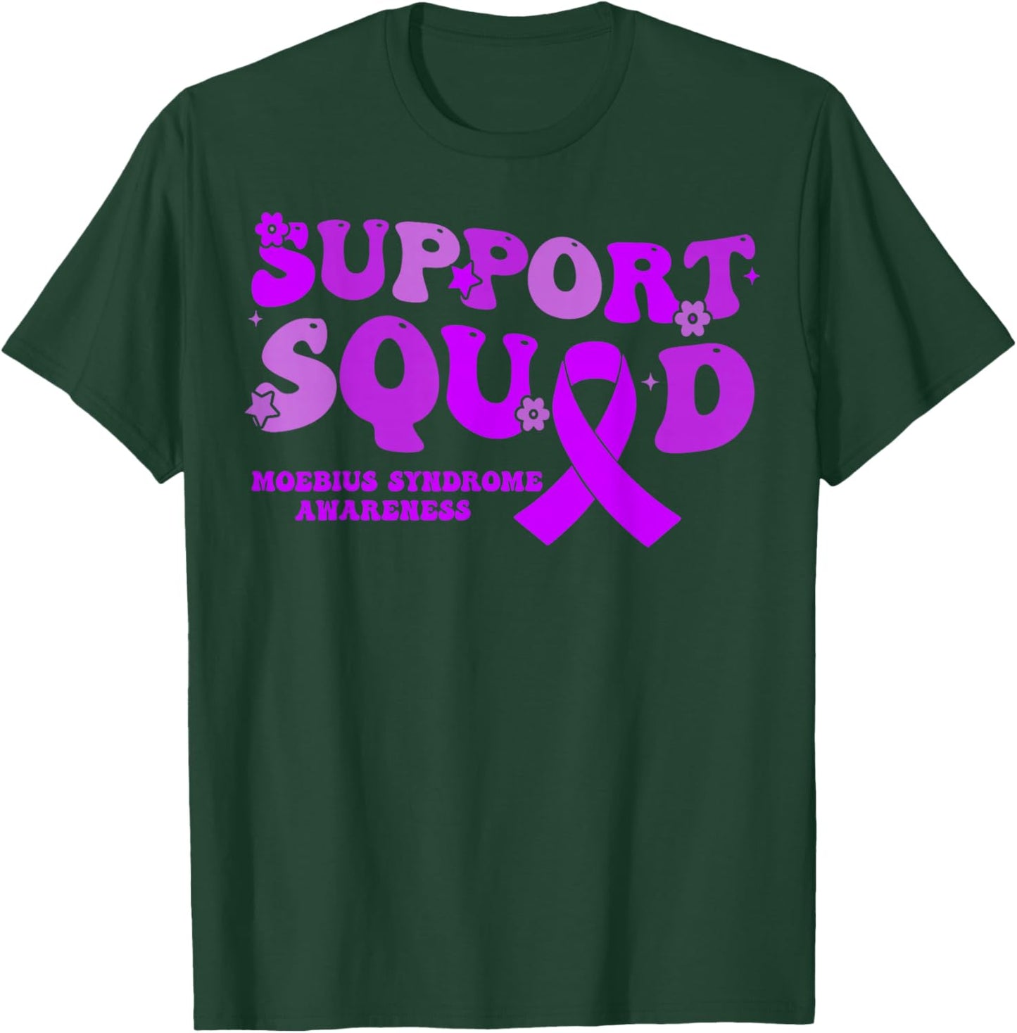 Support Squad Purple Ribbon Moebius Syndrome Awareness T-Shirt - T-Shirt | Forest