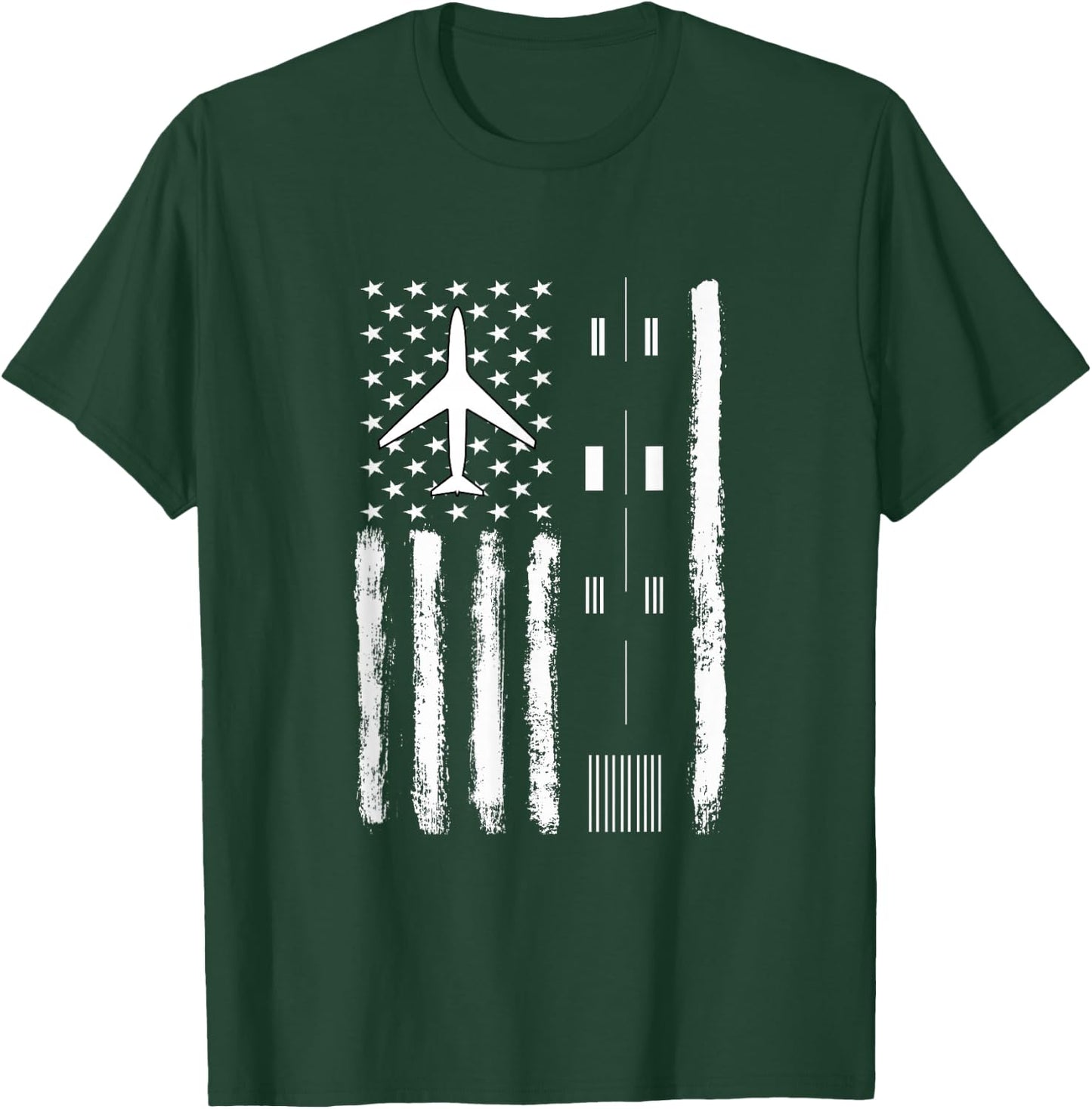 Air Traffic Controller USA Flag - ATC Outfit Controller Gift T-Shirt - T-Shirt | Forest