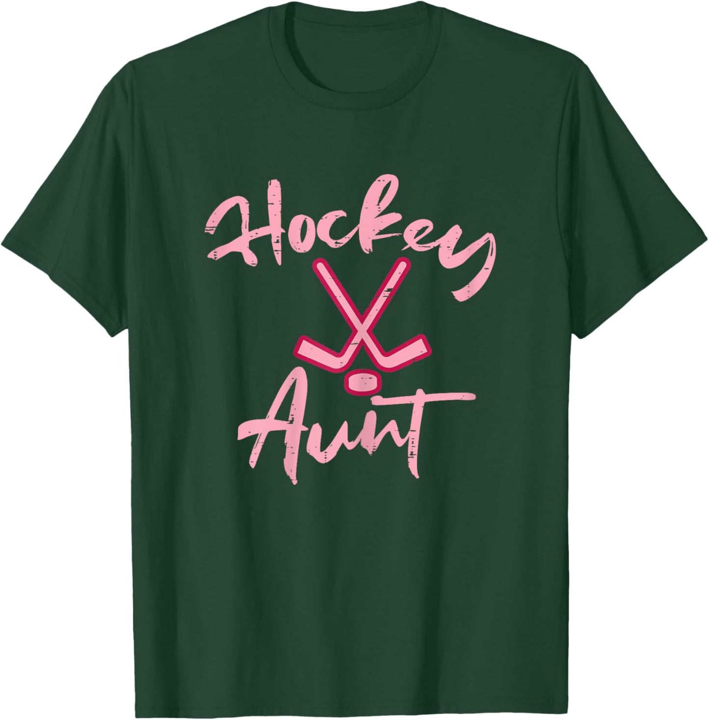 Ice Hockey Aunt Cute Mothers Day Aunty Auntie Women Nephew T-Shirt - T-Shirt | Forest