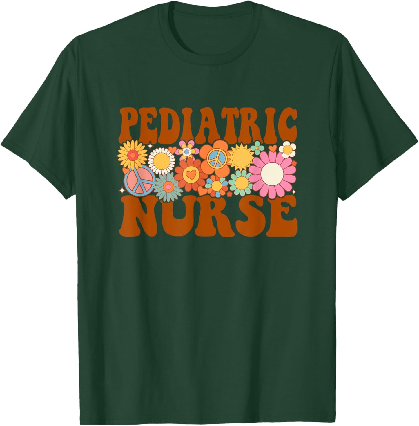 Pediatric Nurse Future Nurse Nurse Life Nursing Retro Groovy T-Shirt - T-Shirt | Forest