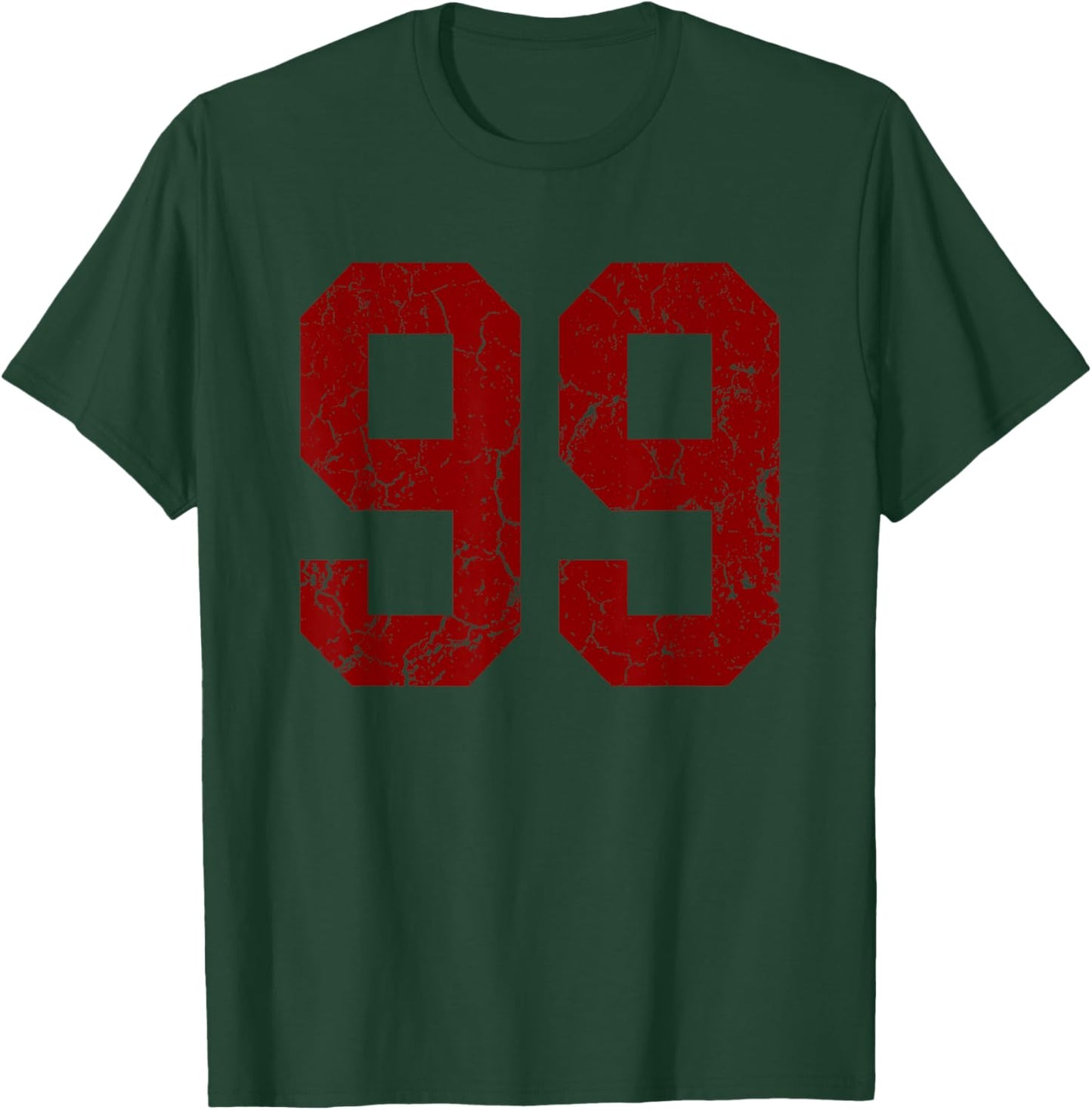 Distressed Maroon Number 99 Jersey Player Uniform #99 T-Shirt - T-Shirt | Forest