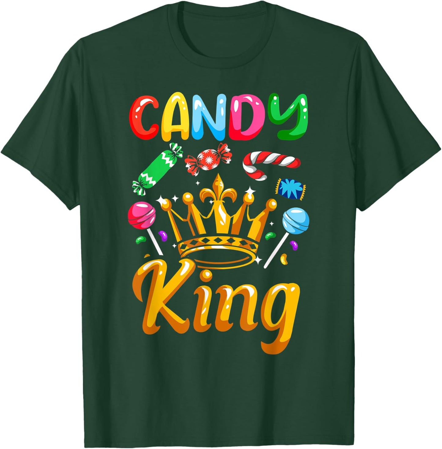 Candy Addict Candy King Halloween Candy Lollipop Sweets T-Shirt - T-Shirt | Forest