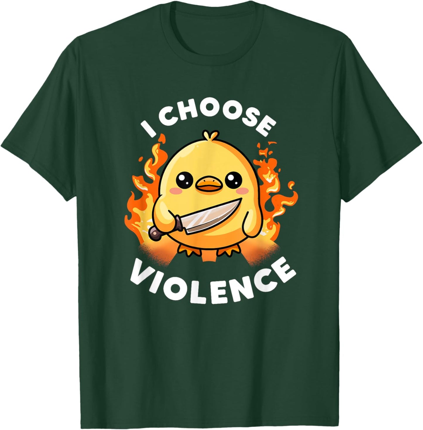 I Choose Violence Today Duck Irony And Sarcasm Funny Duck T-Shirt - T-Shirt | Forest