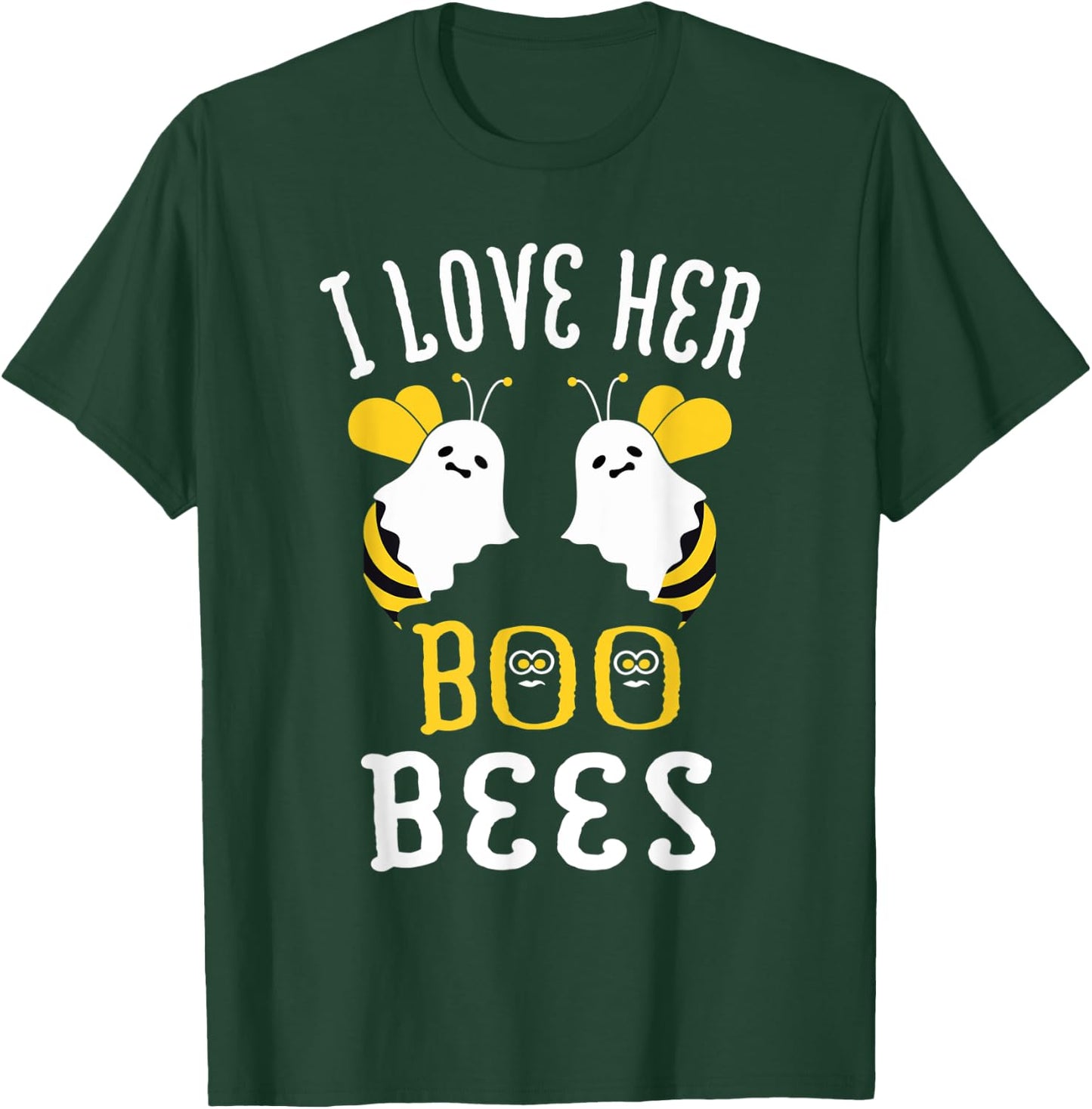 Boo Bees Halloween Couple I Love Her Matching Costume T-Shirt - T-Shirt | Forest