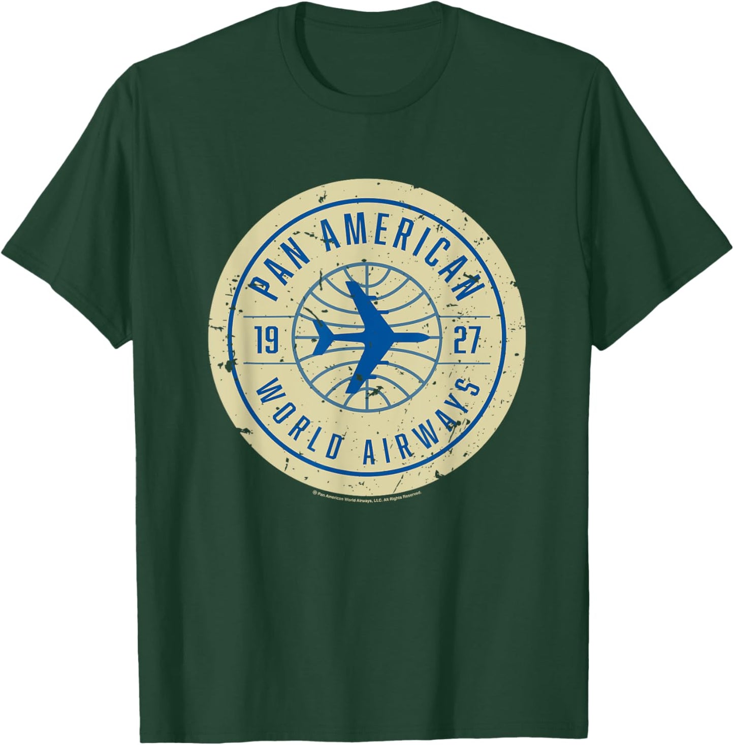 Pan Am 1927 World Airways Plane Badge Logo T-Shirt - T-Shirt | Forest