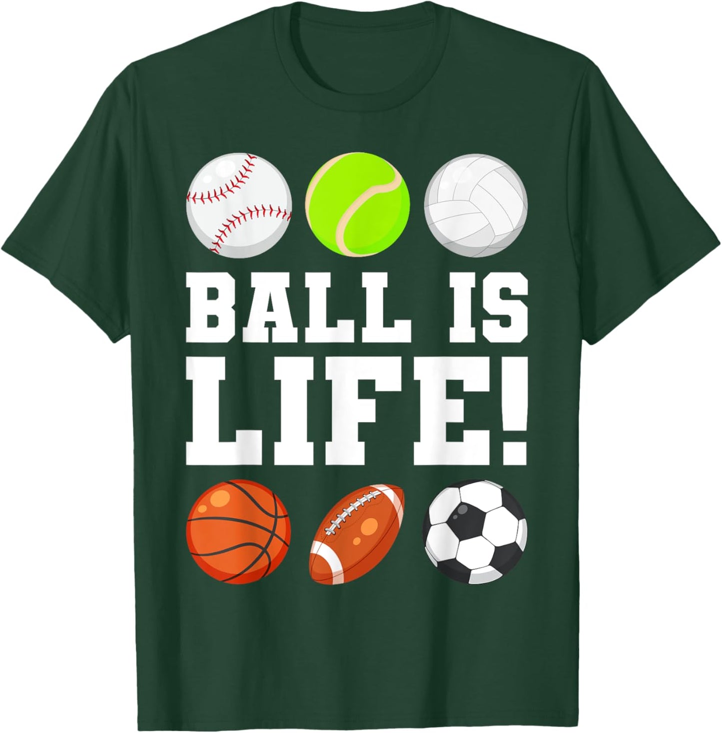 Sports that Include Different Balls T-Shirt - T-Shirt | Forest
