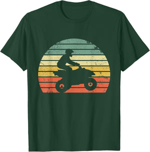 Vintage ATV 4 Wheeler Shirt Silhouette Retro Quad T-Shirt - T-Shirt | Forest