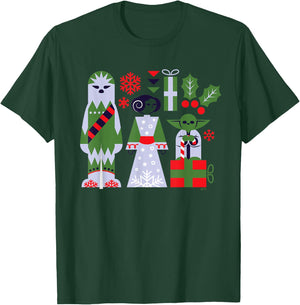 Star Wars Chewbacca Princess Leia and Yoda Christmas Holiday T-Shirt - T-Shirt | Forest