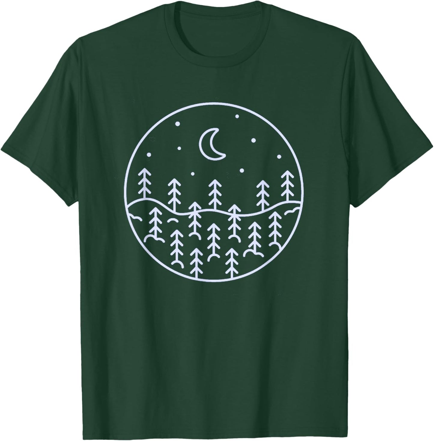 Minimal Forest Nature Outdoor Camping Hiking Camper T-Shirt - T-Shirt | Forest