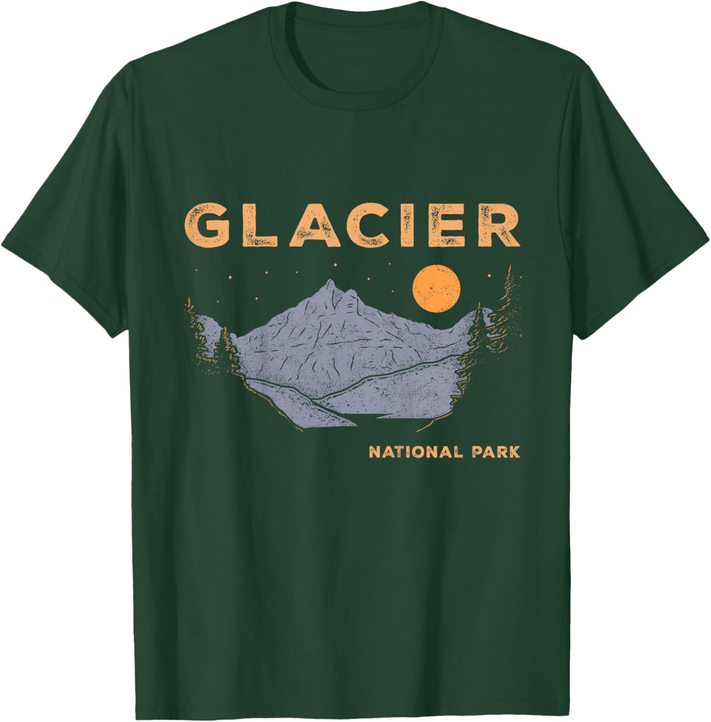 Retro Glacier National Park Souvenir Montana Boys Girls Kids T-Shirt - T-Shirt | Forest