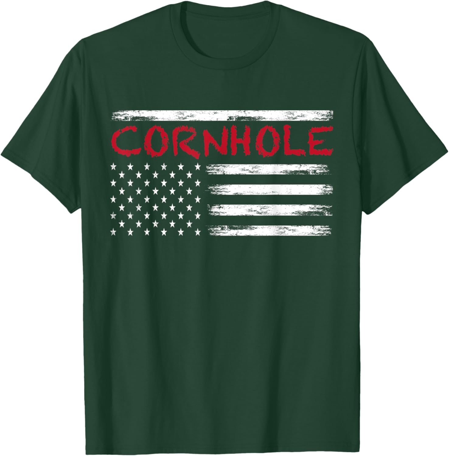 Cornhole USA American Flag United States T-Shirt - T-Shirt | Forest