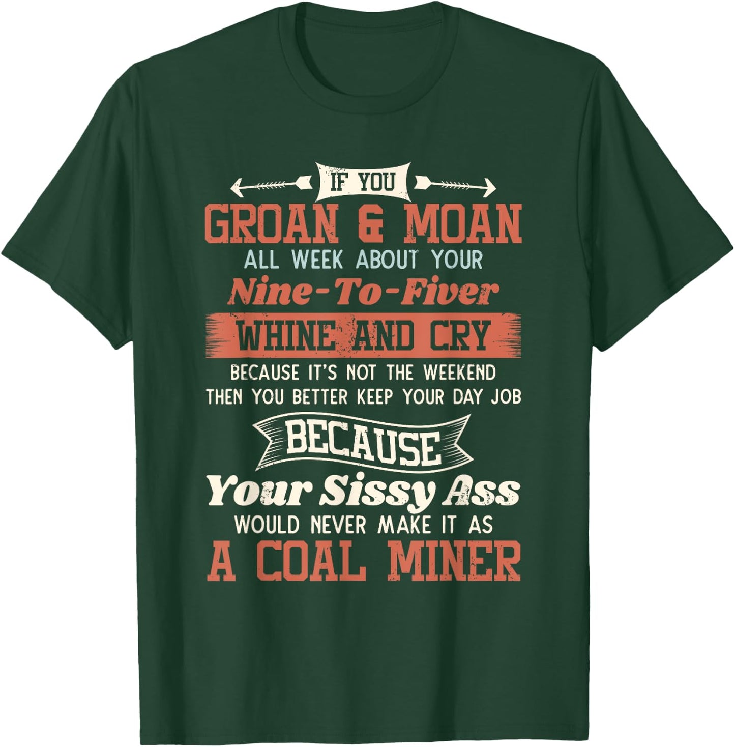 Funny Coal Miner Shirt - If you Groan And Moan T-Shirt - T-Shirt | Forest