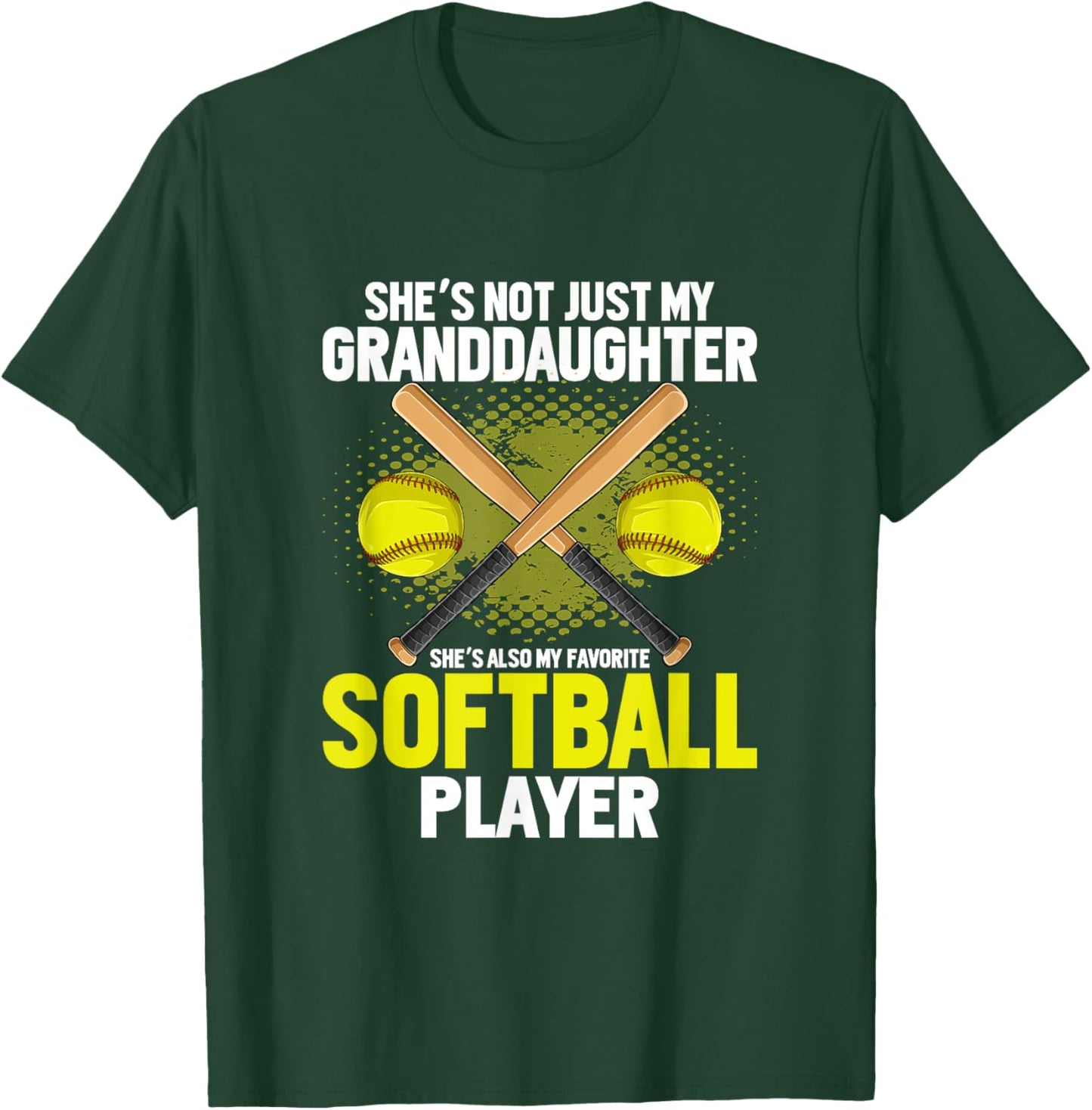 Softball Grandfather Grandpa Softball Player Daughter Sport T-Shirt - T-Shirt | Forest