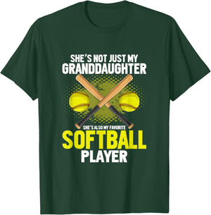 Softball Grandfather Grandpa Softball Player Daughter Sport T-Shirt - T-Shirt | Forest
