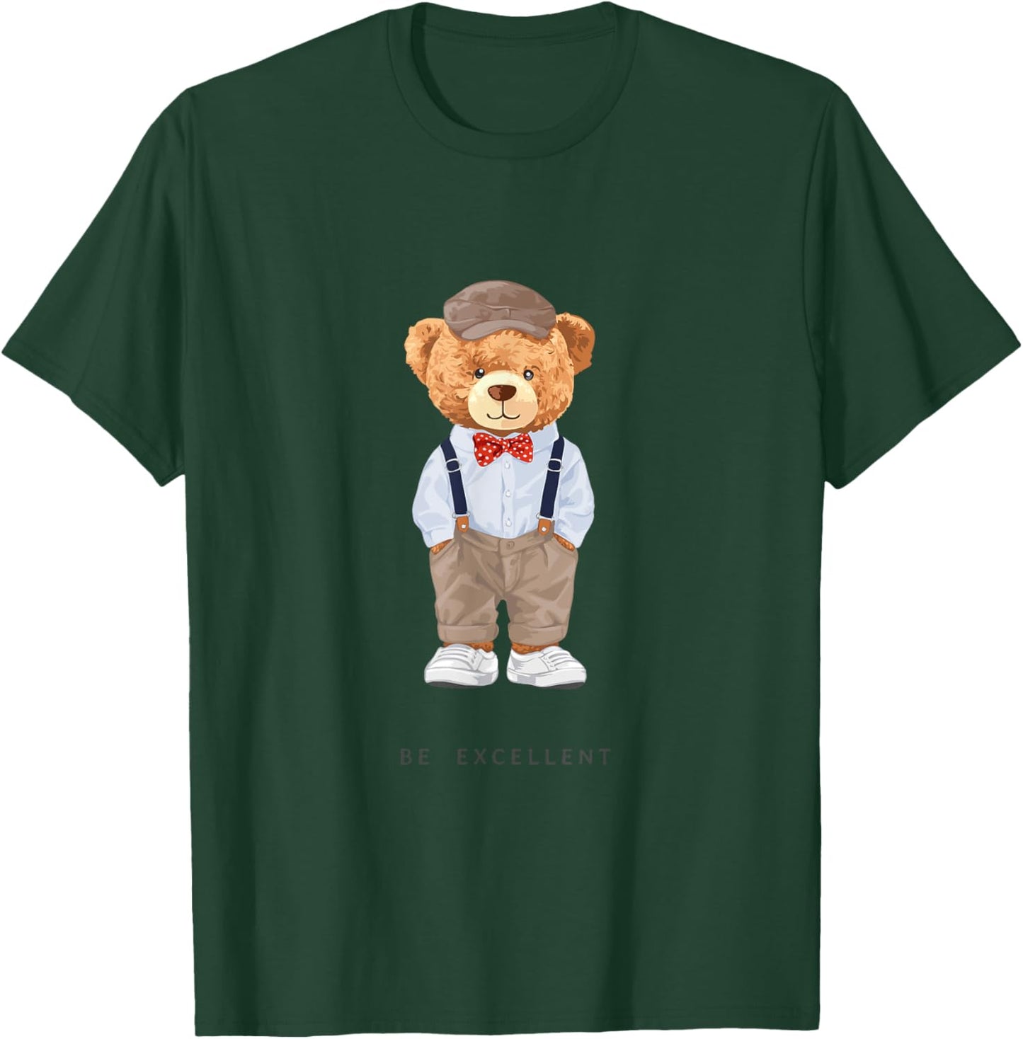 Bahaa's -Adults, Kids Black Cartoon Teddy Bear T-Shirt - T-Shirt | Forest
