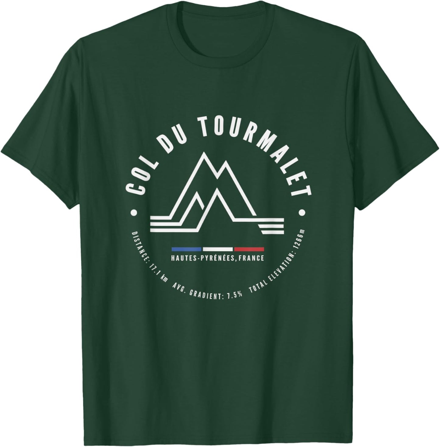 Col Du Tourmalet France French Pyrenees Road Bike Cycling T-Shirt - T-Shirt | Forest