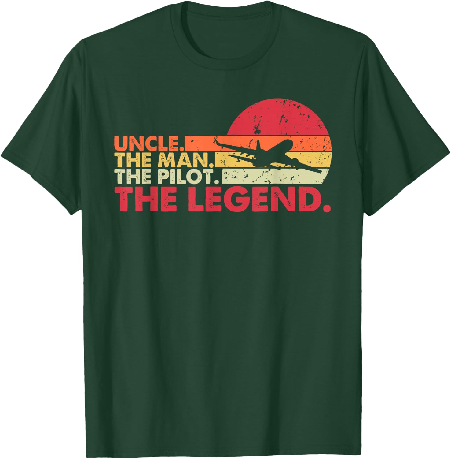 Uncle The Man The Pilot The Legend Aviator Father T-Shirt - T-Shirt | Forest