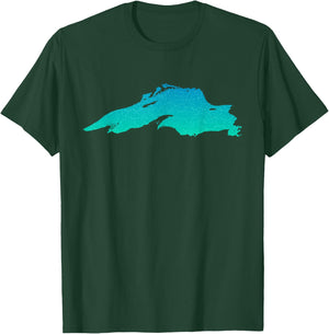 Lake Superior Blue Green Water Ombre T-Shirt - T-Shirt | Forest