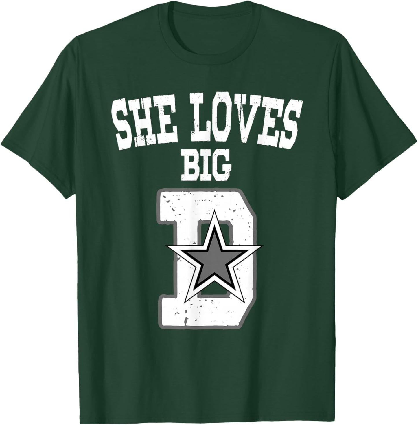 She Loves Big D - Distressed Dallas Denver Detroit Denmark T-Shirt - T-Shirt | Forest