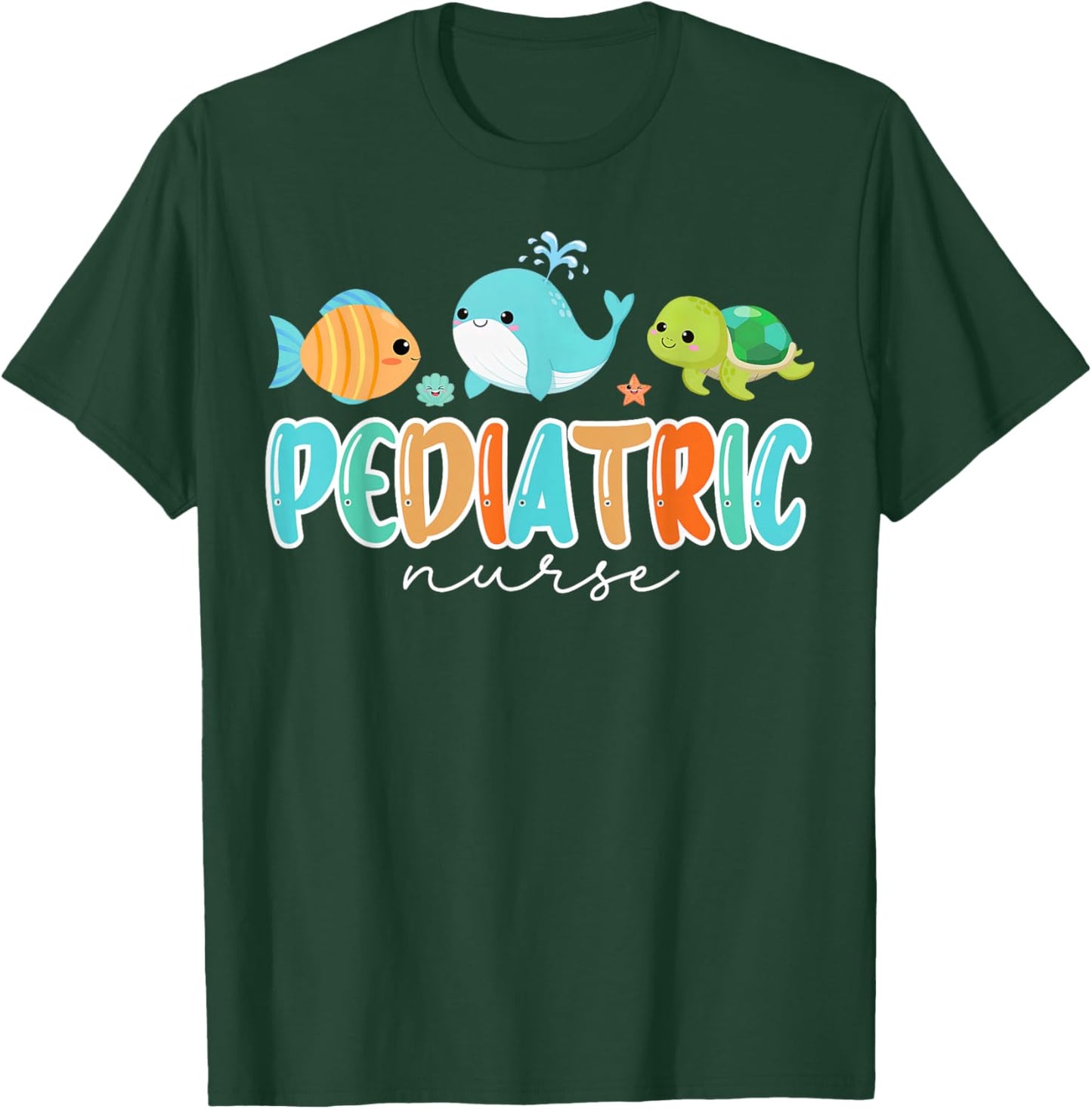Cute Ocean Sea Summer Pediatric Nurse PEDS RN Pediatrician T-Shirt - T-Shirt | Forest