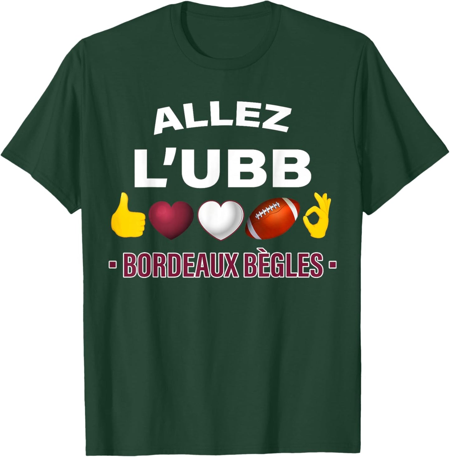 Rugby Gift Supporter Bordeaux UBB , Black, S T-Shirt - T-Shirt | Forest