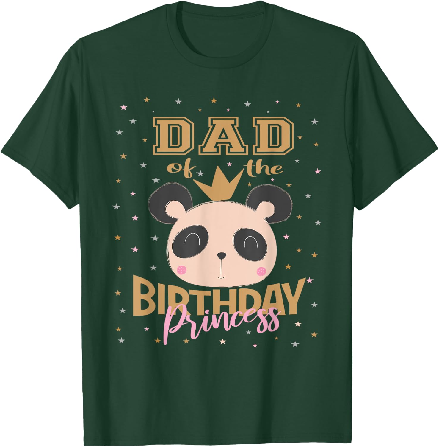 Dad Of The Birthday Princess Girl Panda Bear Party T-Shirt - T-Shirt | Forest