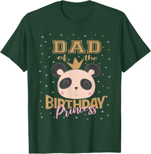 Dad Of The Birthday Princess Girl Panda Bear Party T-Shirt - T-Shirt | Forest
