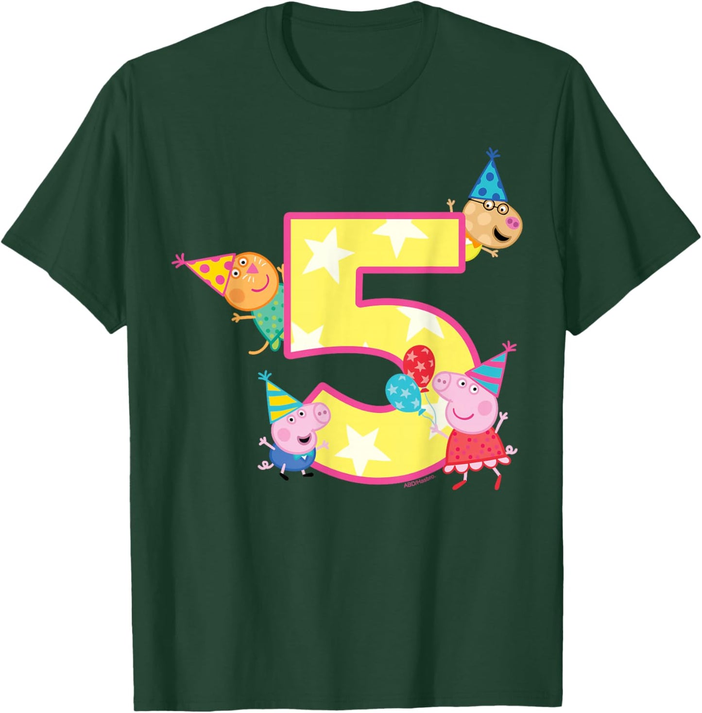 Peppa Pig Crew 5 Geburtstag T-Shirt - T-Shirt | Forest