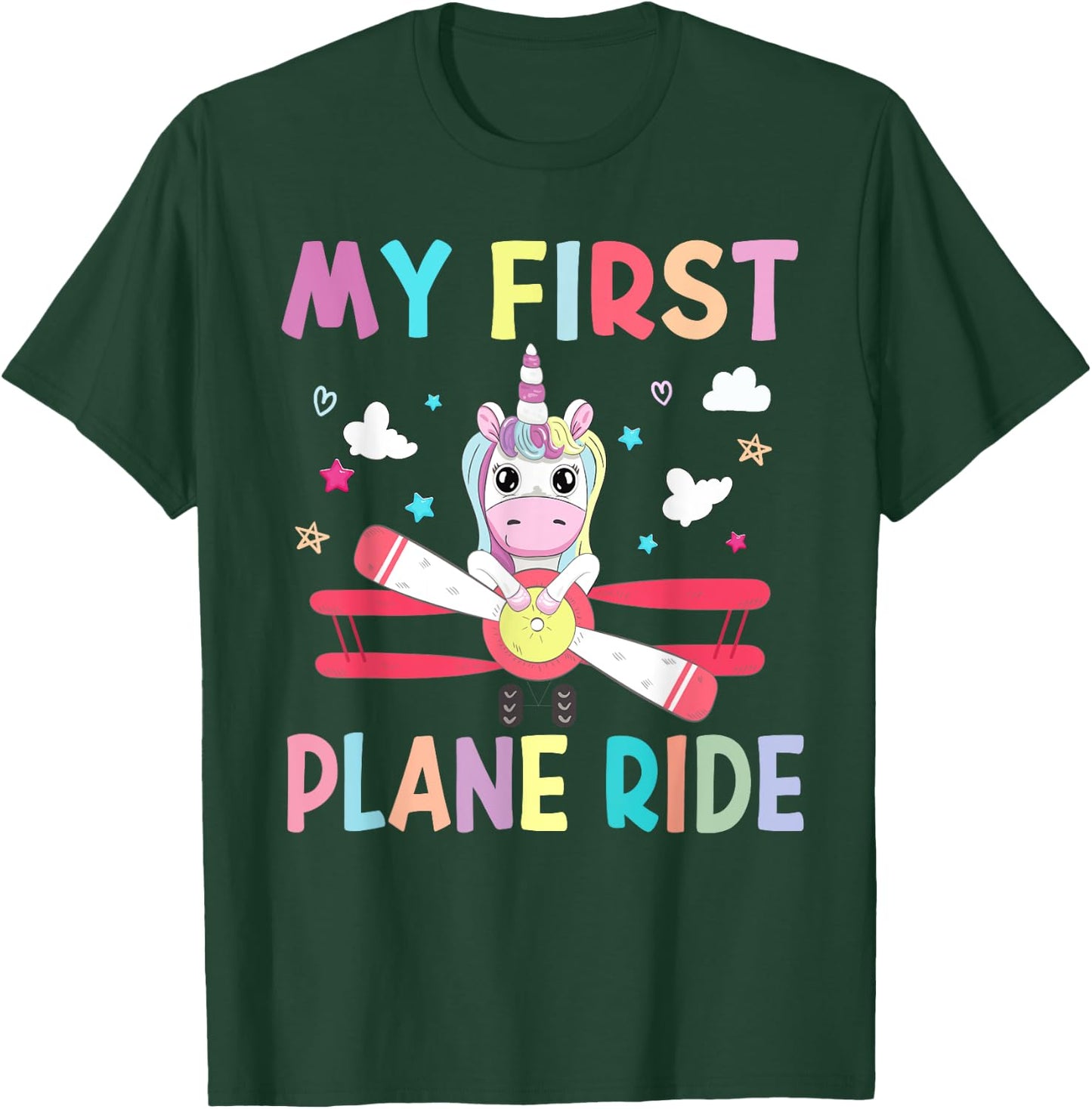 First Time Flying My First Airplane Ride Shirt Boys Girls T-Shirt - T-Shirt | Forest