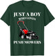 Just A Boy Who Loves Push Mowers Lawn Rotary Mower T-Shirt - T-Shirt | Forest