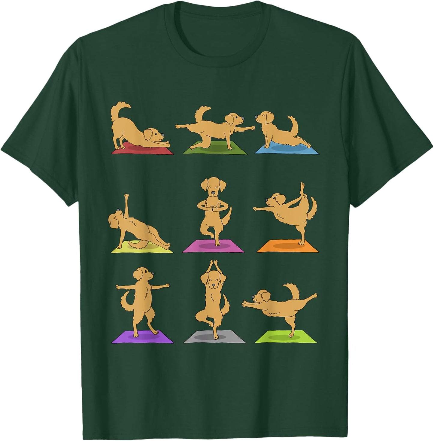 Golden Retriever Yoga Funny Dogs In Yoga Poses Shirt T-Shirt - T-Shirt | Forest