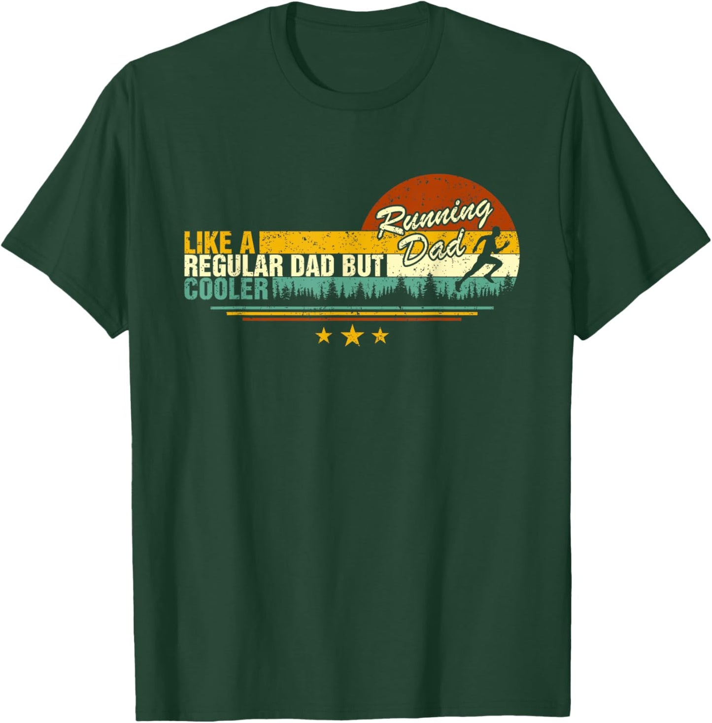 Marathon Runner Retro Funny Running For Dad Coach Marathoner T-Shirt - T-Shirt | Forest