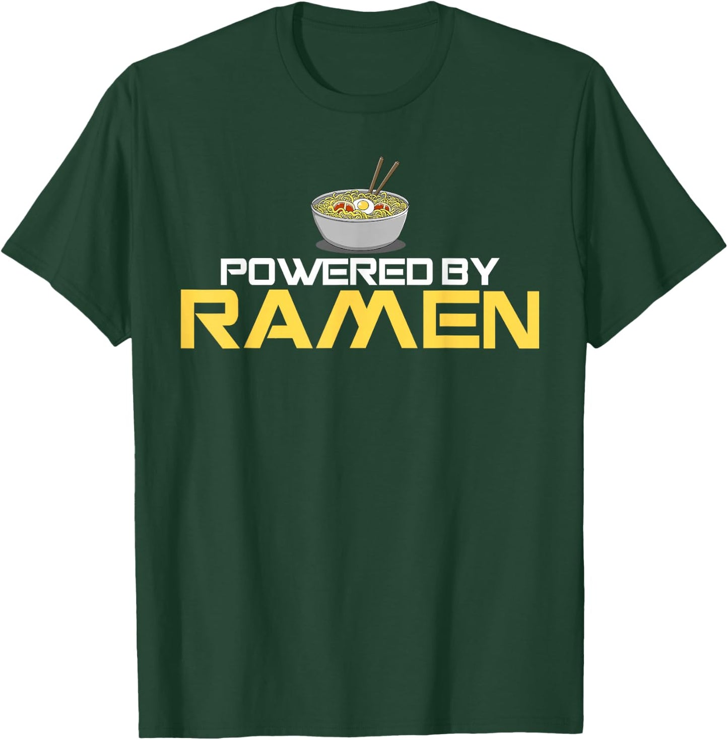 Powered by Ramen Japanese Anime Noodles T-Shirt - T-Shirt | Forest
