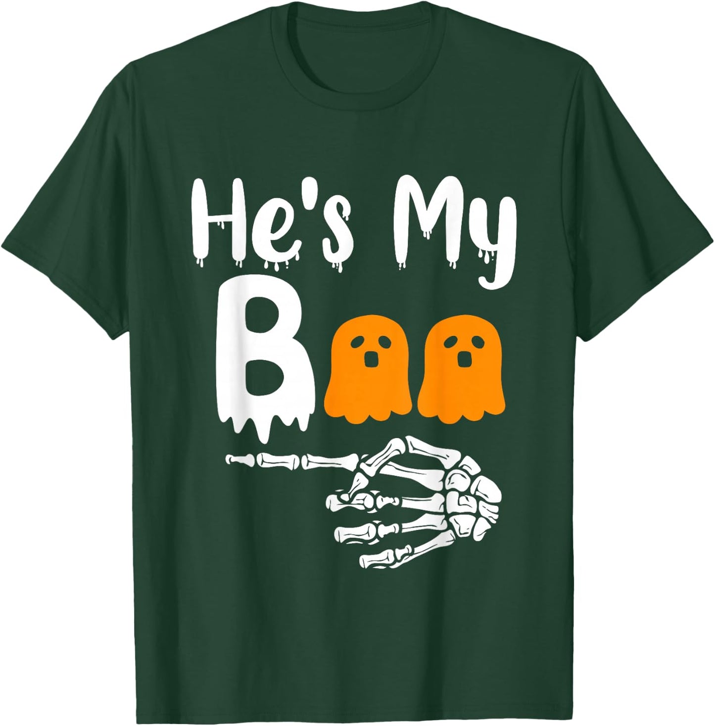 She's My Boo Matching Halloween Pajama Couples He's My Boo T-Shirt - T-Shirt | Forest