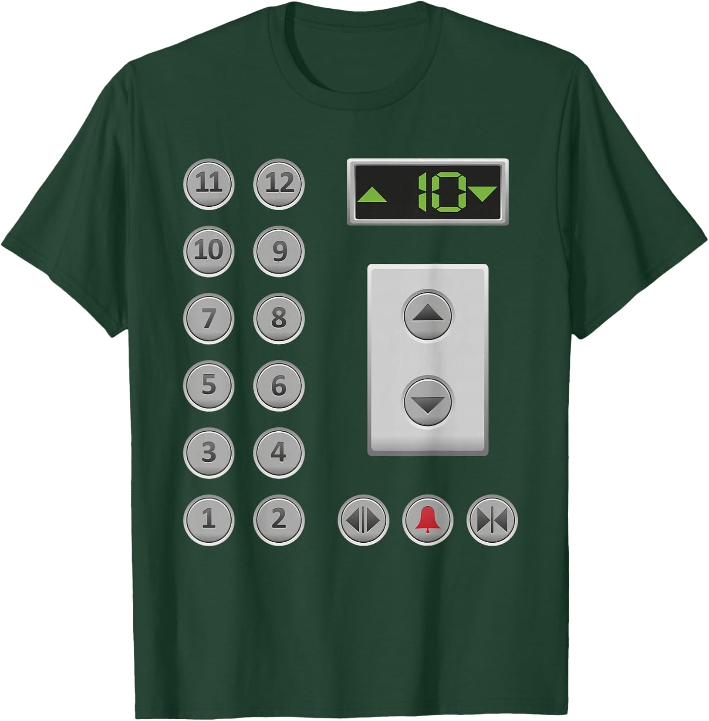 Elevator Buttons Apparel -Adult Funny Elevator - Black, Small T-Shirt - T-Shirt | Forest