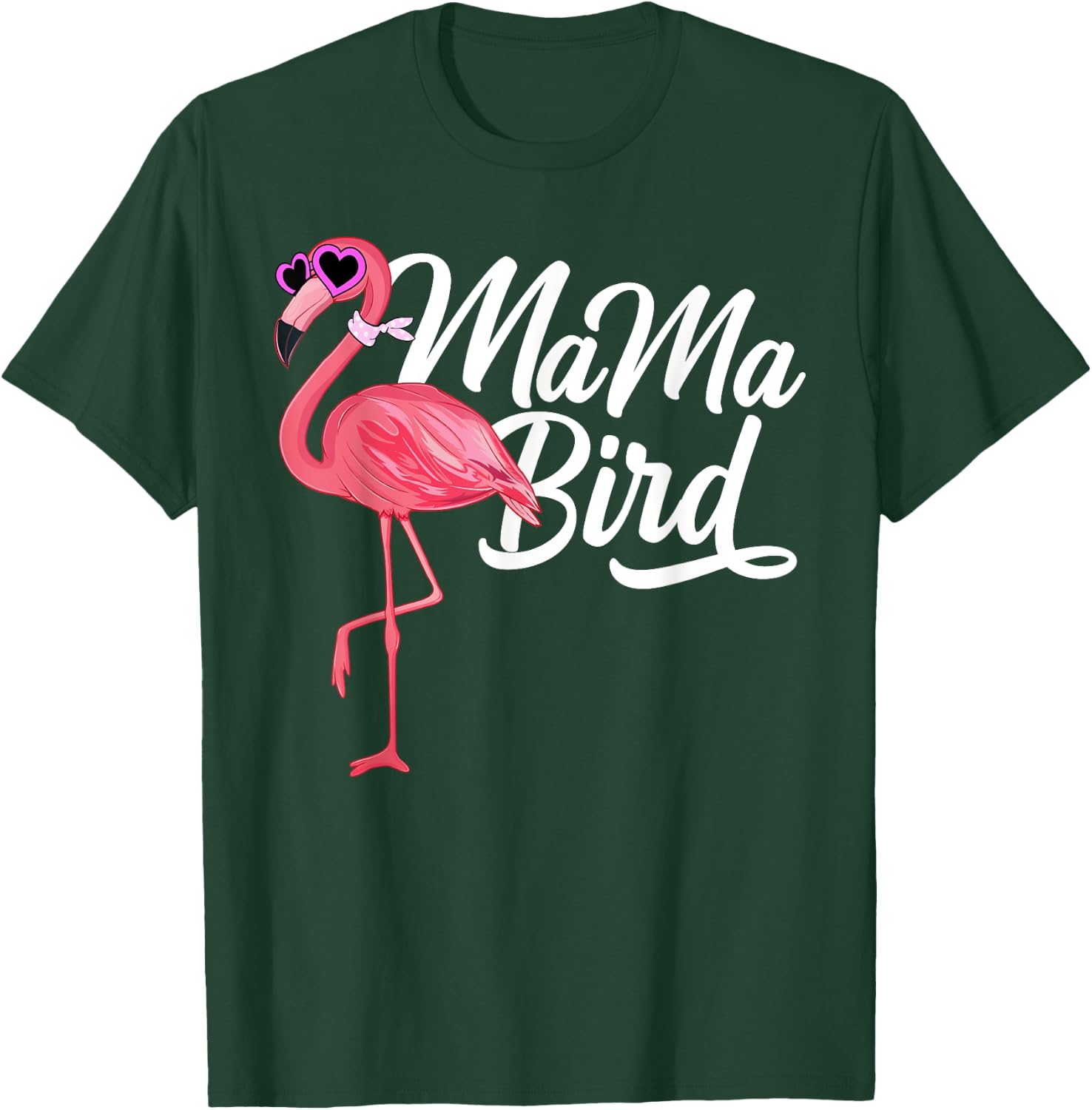 Flamingo Theme Birthday Gift - Mama Bird Flamingo Mom T-Shirt - T-Shirt | Forest