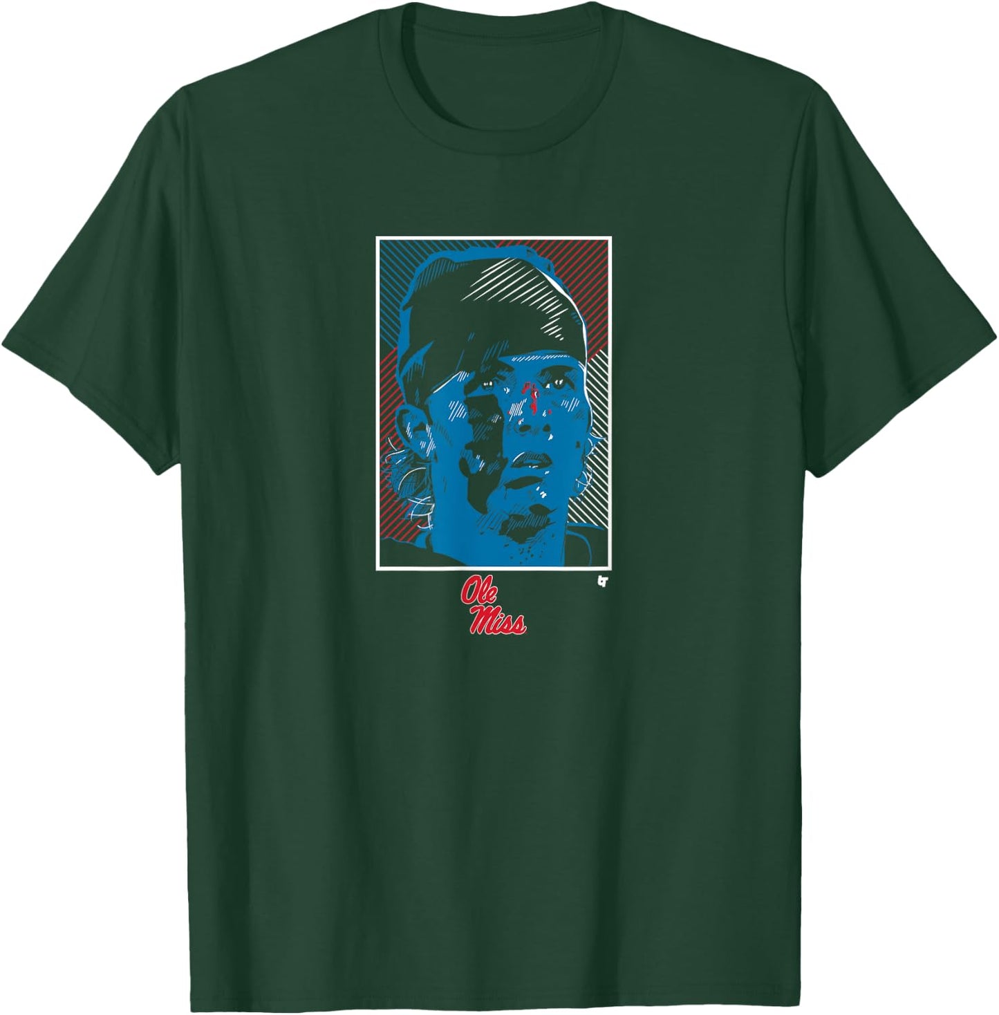 Ole Miss Football: Jaxson Dart Swag Head T-Shirt - T-Shirt | Forest