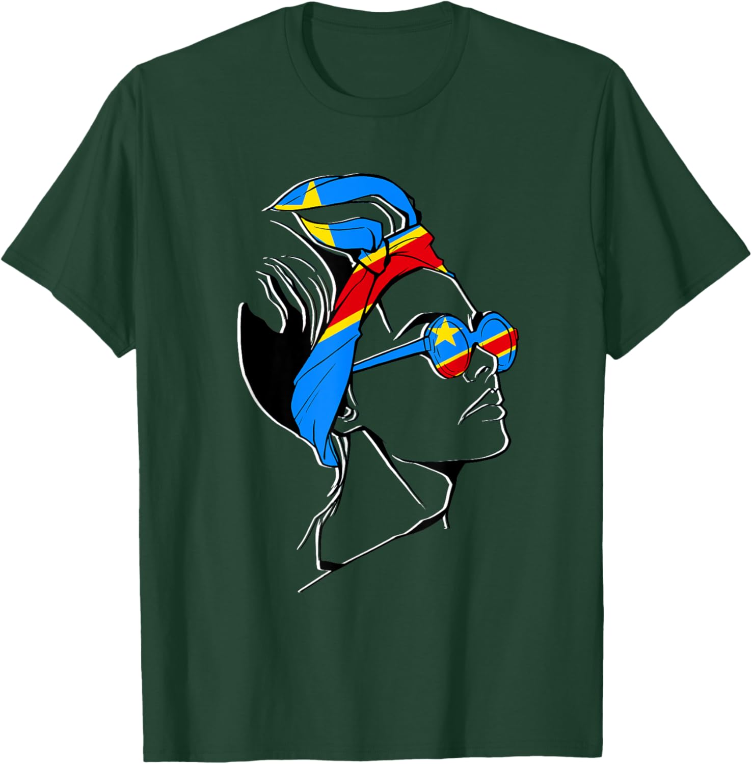 Scarf woman Congolese pride DRC Republic of Congo T-Shirt - T-Shirt | Forest