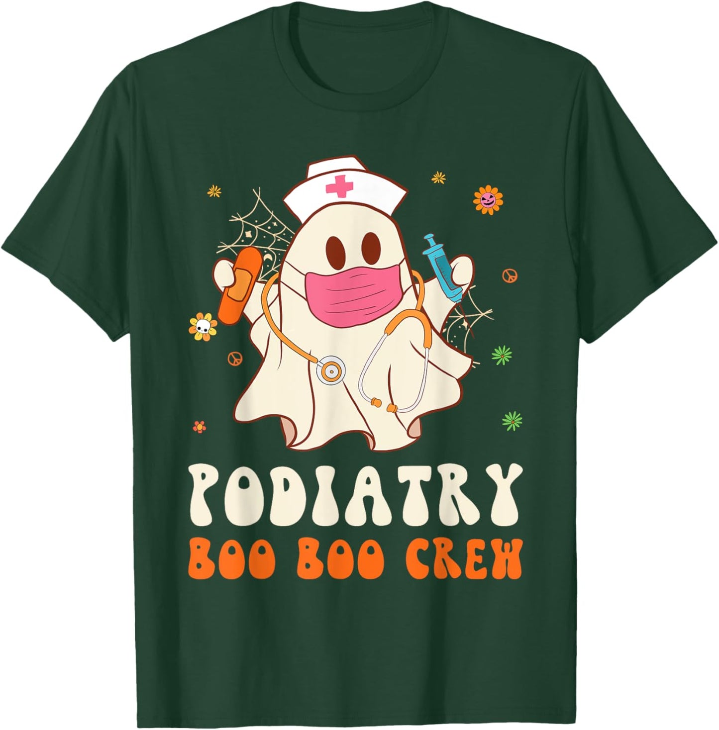 Podiatry Boo Boo Crew Nurse Funny Halloween Easy Costume T-Shirt - T-Shirt | Forest