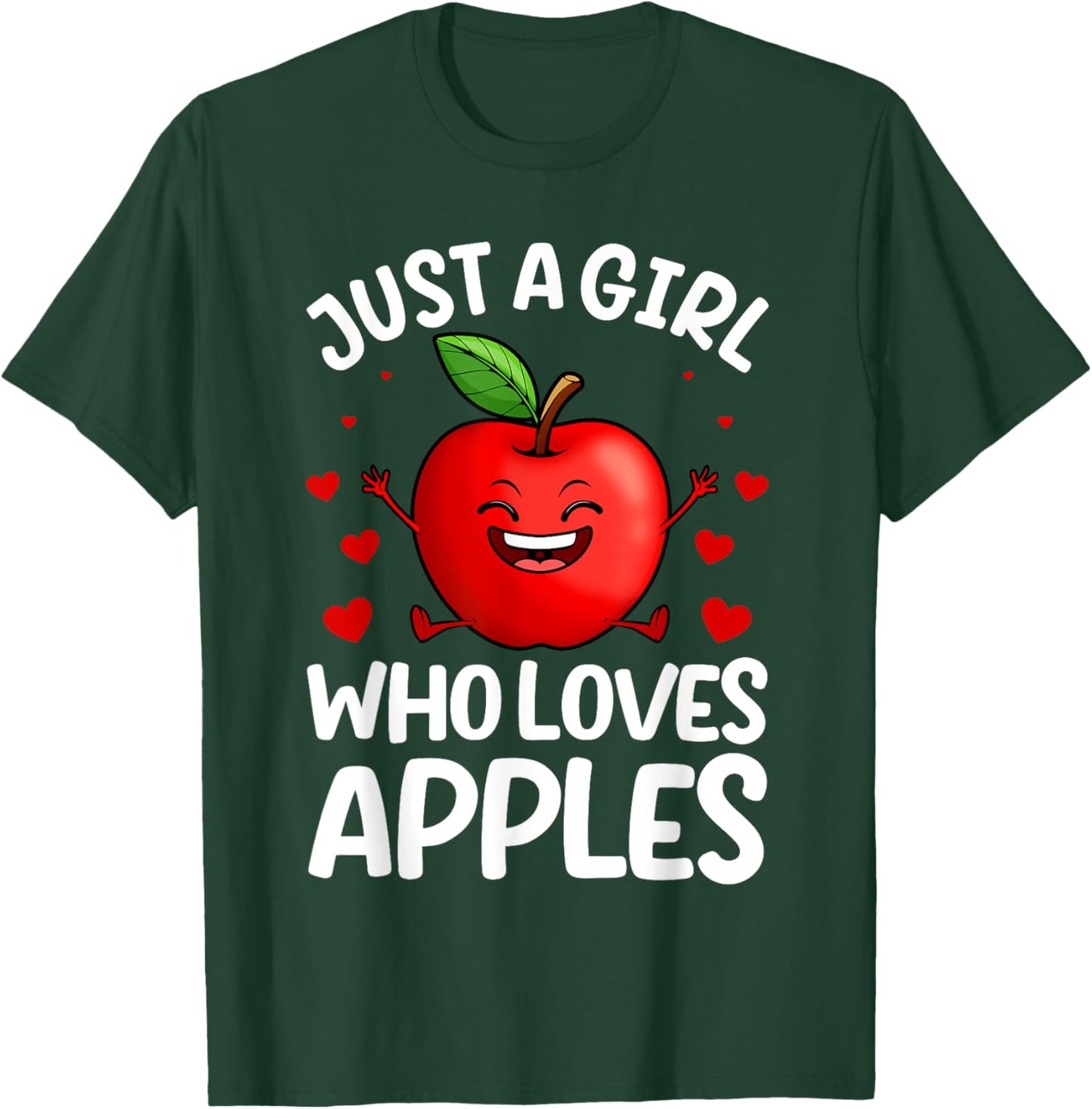 Funny Apple Art For Girls Kids Women Apple Fruit Lover Apple T-Shirt - T-Shirt | Forest
