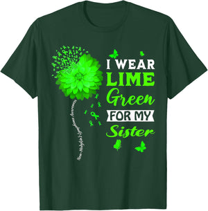 I Wear Lime Green For My Sister Non-Hodgkin's Lymphoma T-Shirt - T-Shirt | Forest