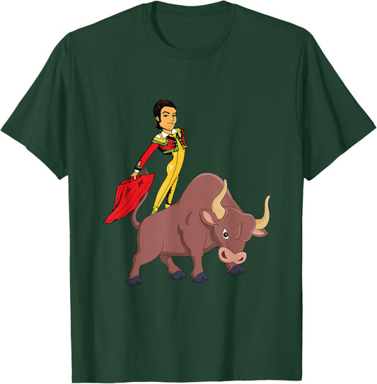 Bull Fighters, Funny Bull Fighting Lovers Costume T-Shirt - T-Shirt | Forest