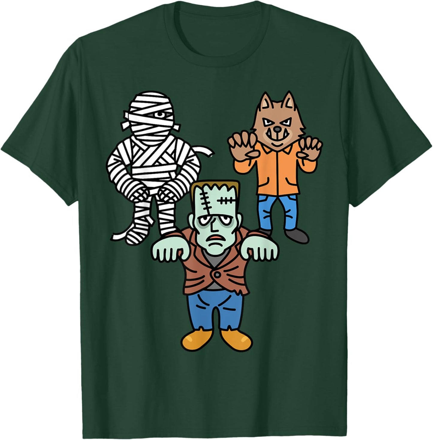 Horror Movie Monster Mummy Vintage Halloween Frankenstein T-Shirt - T-Shirt | Forest