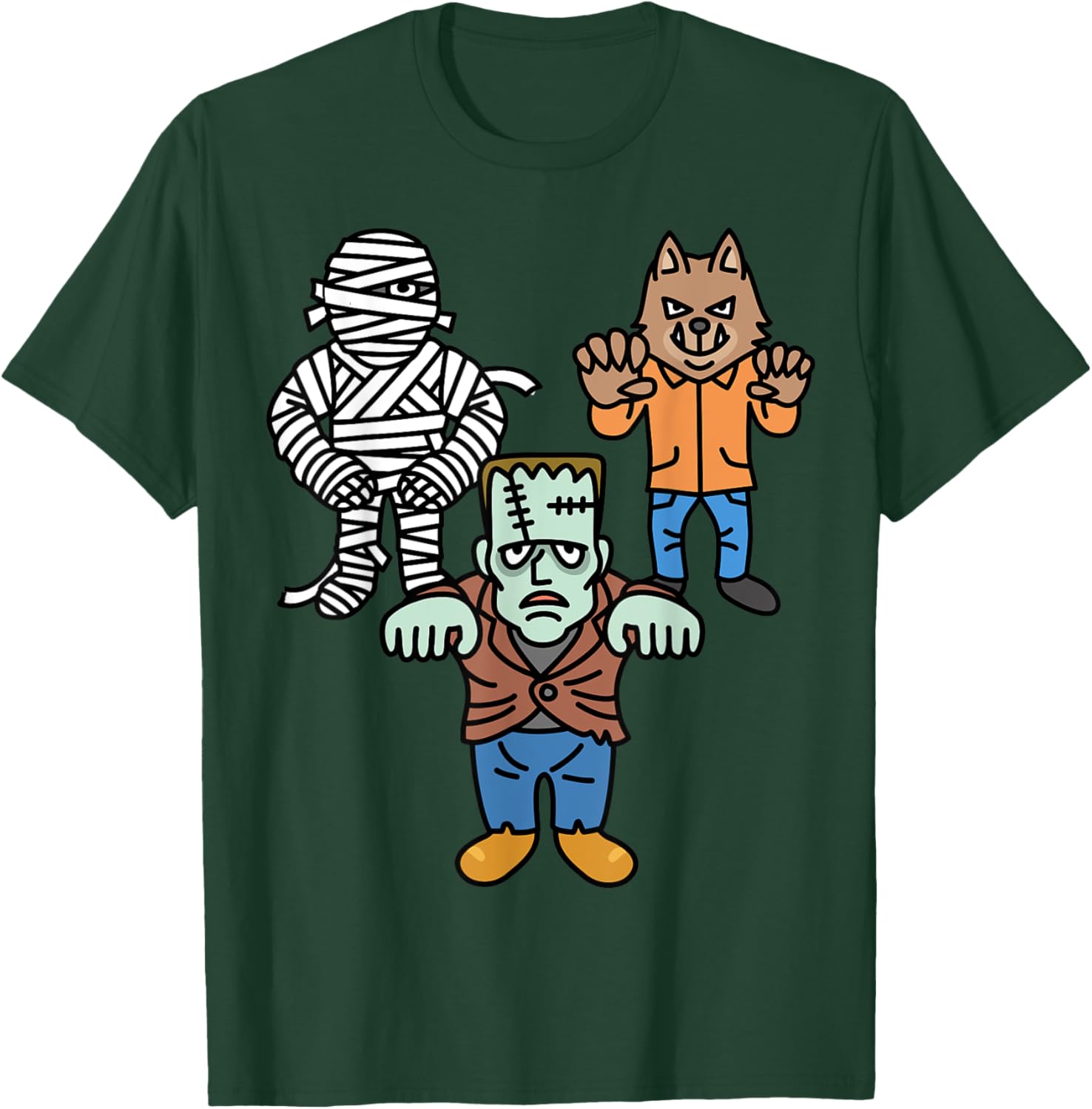 Horror Movie Monster Mummy Vintage Halloween Frankenstein T-Shirt - T-Shirt | Forest