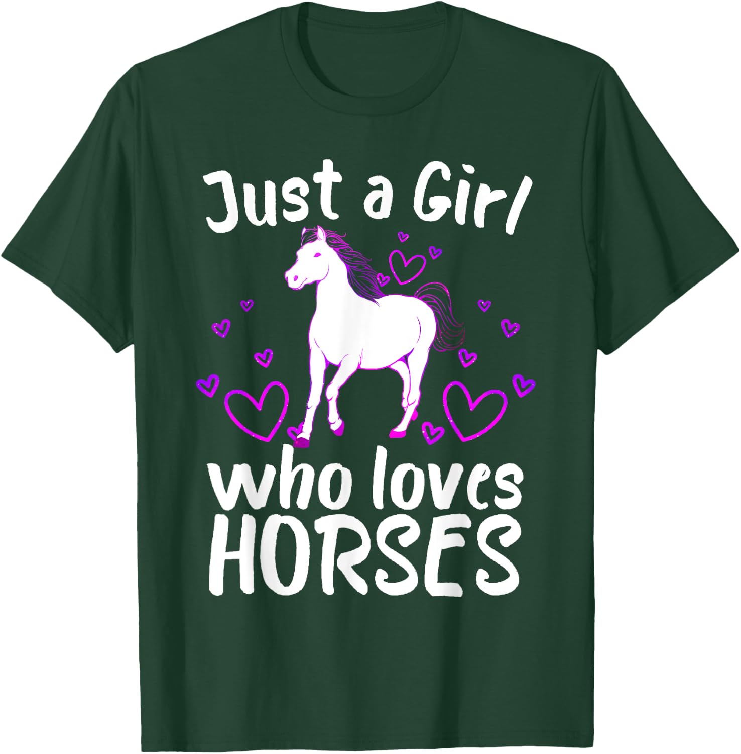 Funny Horse Gift Horse Lover Accessories & Stuff Cool Horse Girls Cowgirl Unique Horse Racing T-Shirt - T-Shirt | Forest