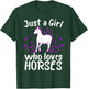 Funny Horse Gift Horse Lover Accessories & Stuff Cool Horse Girls Cowgirl Unique Horse Racing T-Shirt - T-Shirt | Forest